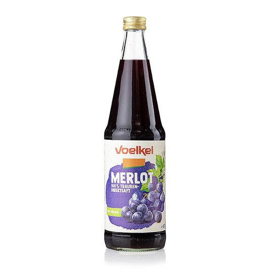 Voelkel - Merlot druesaft, mørk, 100 % direktepresset saft, økologisk, 700 ml