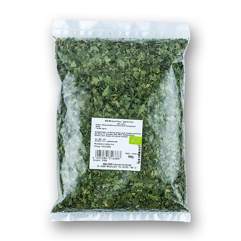 Ramsløgblade, tørrede, skårne, økologiske, 100 g