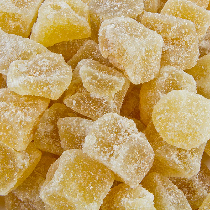 Ingefærterninger, kandiseret, tørret/krystalliseret, 750 g