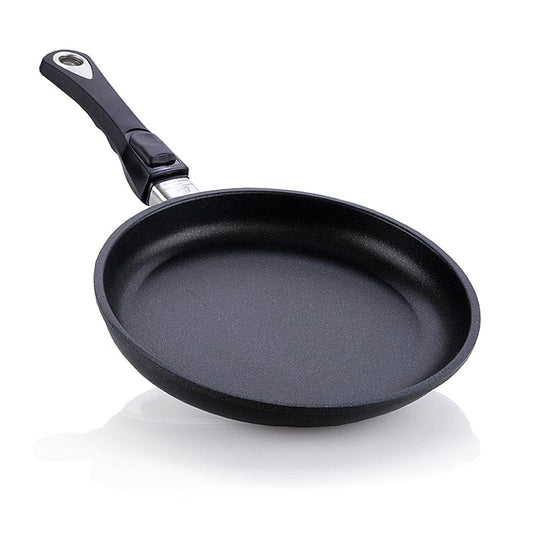 AMT Gastroguss, stegepande, ø 24 cm, 4 cm høj, med aftageligt håndtag, 1 stk