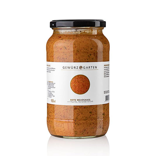 Gewürzgarten Rød Mojosauce, med paprika, chili og koriander, 900 ml