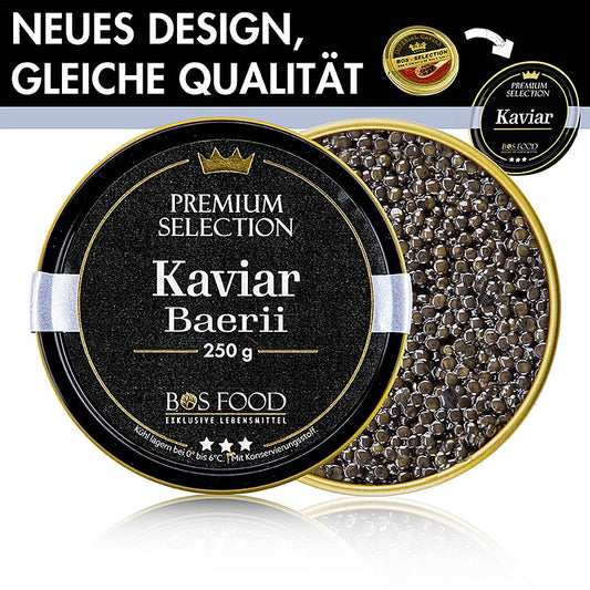 Selection Kaviar vom sibirischen Stör (Acipenser baerii), Aquakultur, 250 g