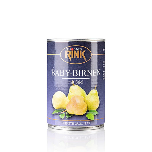 Baby-pærer, let sukkeret, med stilk, ca. 7-9 stk., 425 g