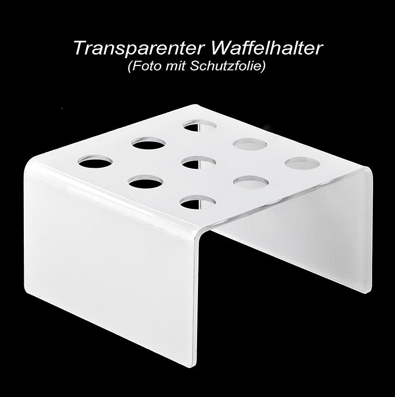 Mini-vafelhornsholder, plexiglas lysegrå, firkantet, til 9 horn, 1 stk