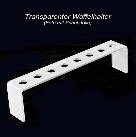Mini-vafelhornsholder, plexiglas lysegrå, lang, til 8 horn, ø 2 cm, 1 stk