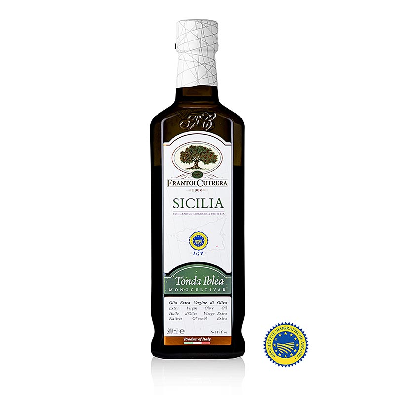 Ekstra jomfruolivenolie, Frantoi Cutrera IGP/g.g.A, 100 % Tonda Iblea, 500 ml