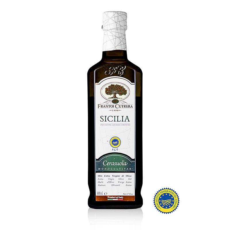 Ekstra jomfruolivenolie, Frantoi Cutrera IGP/g.g.A, 100 % Cerasuola, 500 ml