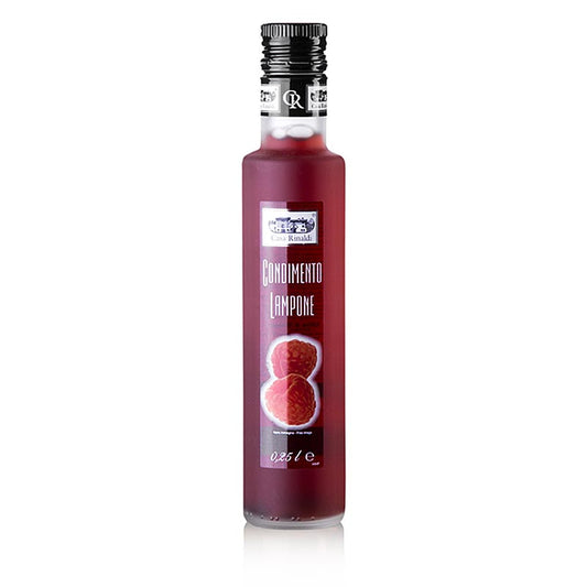 Hindbær-eddike-condiment, rødvinseddike med hindbærsaft, 6 % syre, Casa Rinaldi, 250 ml