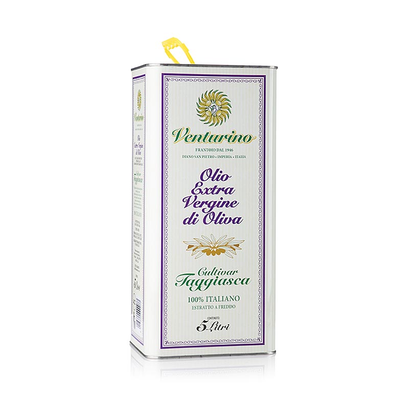 Ekstra jomfruolivenolie, Venturino, 100 % Taggiasca-oliven, 5 L