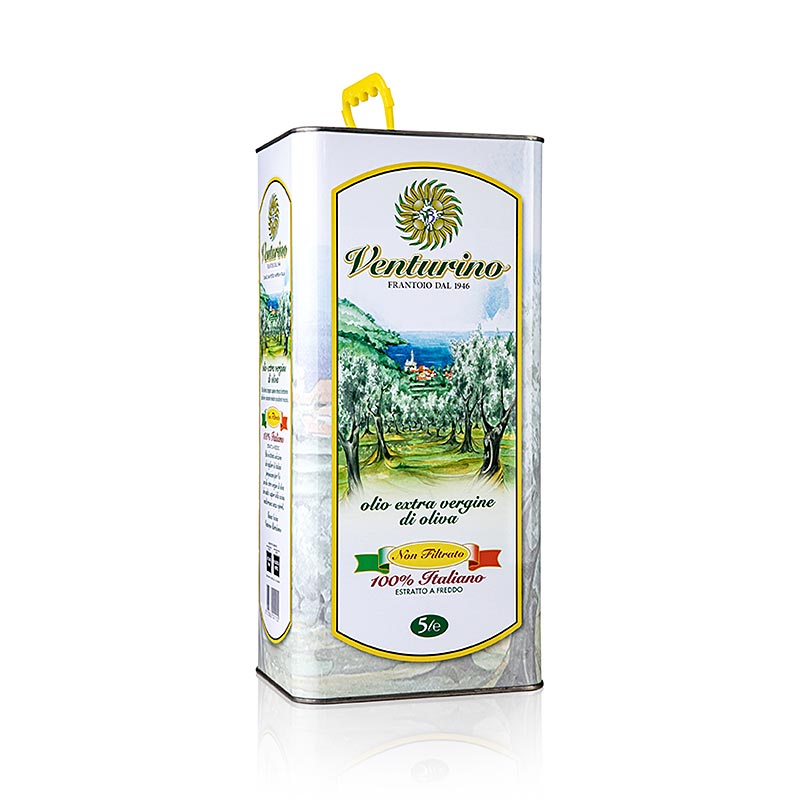 Ekstra jomfruolivenolie, Venturino "Mosto", 100 % italienske oliven, 5 L