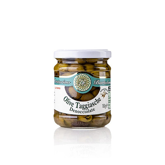 Olivenblanding, grønne og sorte Taggiasca-oliven, uden sten, i olie, Venturino, 180 g