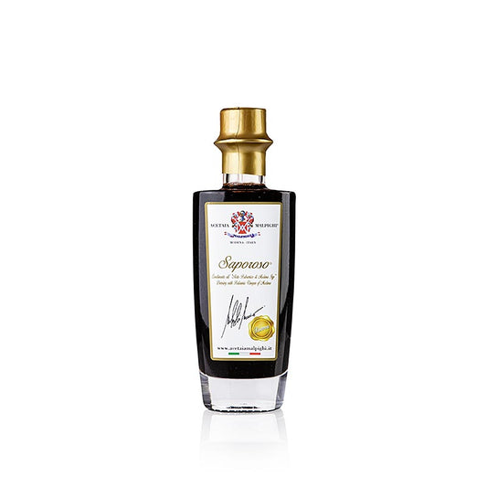 Balsamico Condiment "Saporoso Riserva", 8 år, eg- og akacietræ, Malpighi, 100 ml