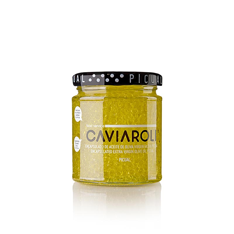 Caviaroli® olivenoliekaviar, små perler af ekstra jomfruolivenolie, gul, 200 g