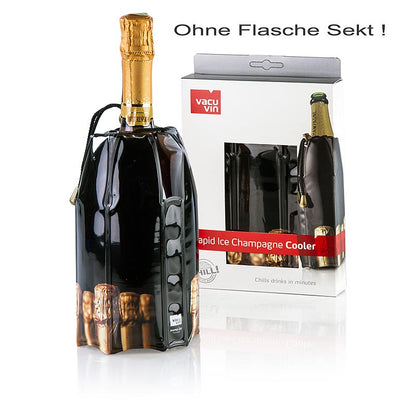 Vacu Vin kølemanchet til champagneflasker, sort, 1 stk