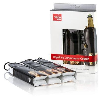 Vacu Vin kølemanchet til champagneflasker, sort, 1 stk