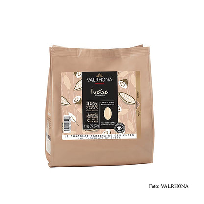 Valrhona Ivoire, hvid chokolade, callets, 35 % kakaosmør, 1 kg