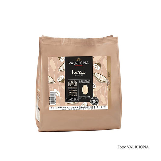 Valrhona Ivoire, hvid chokolade, callets, 35 % kakaosmør, 1 kg