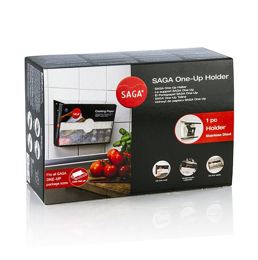 Saga One-Up-holder, til Saga-dispenser, af rustfrit stål, magnetisk, 1 stk