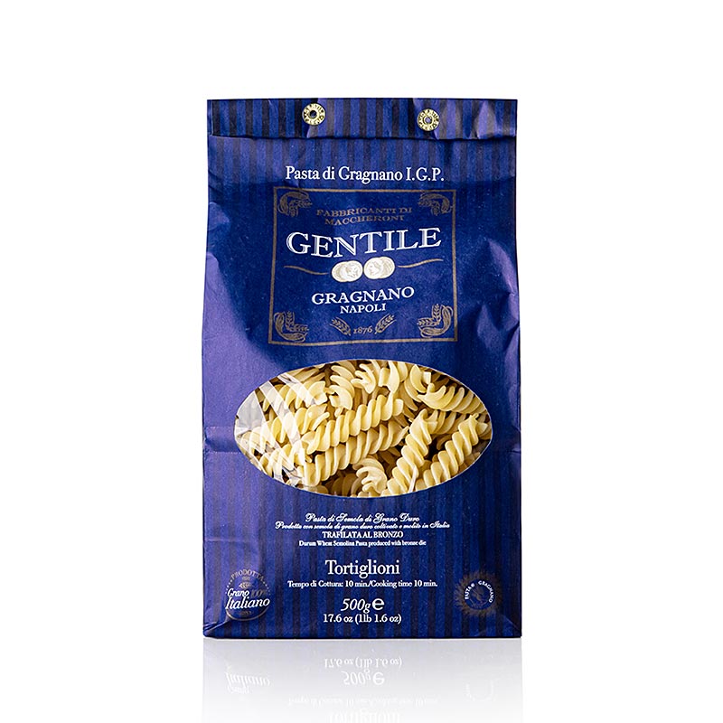 Pastificio Gentile Gragnano IGP - Tortiglioni, bronzeformet, 500 g