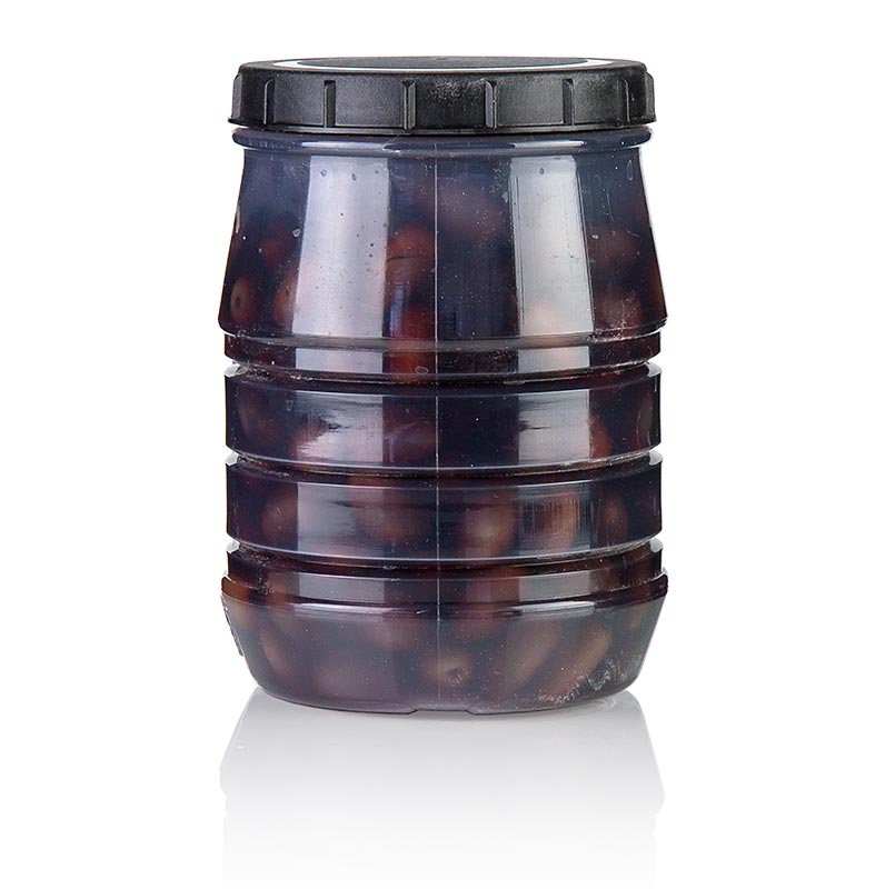 Sorte oliven, med sten, Kalamata-oliven, i lage, Linos, 1,5 kg
