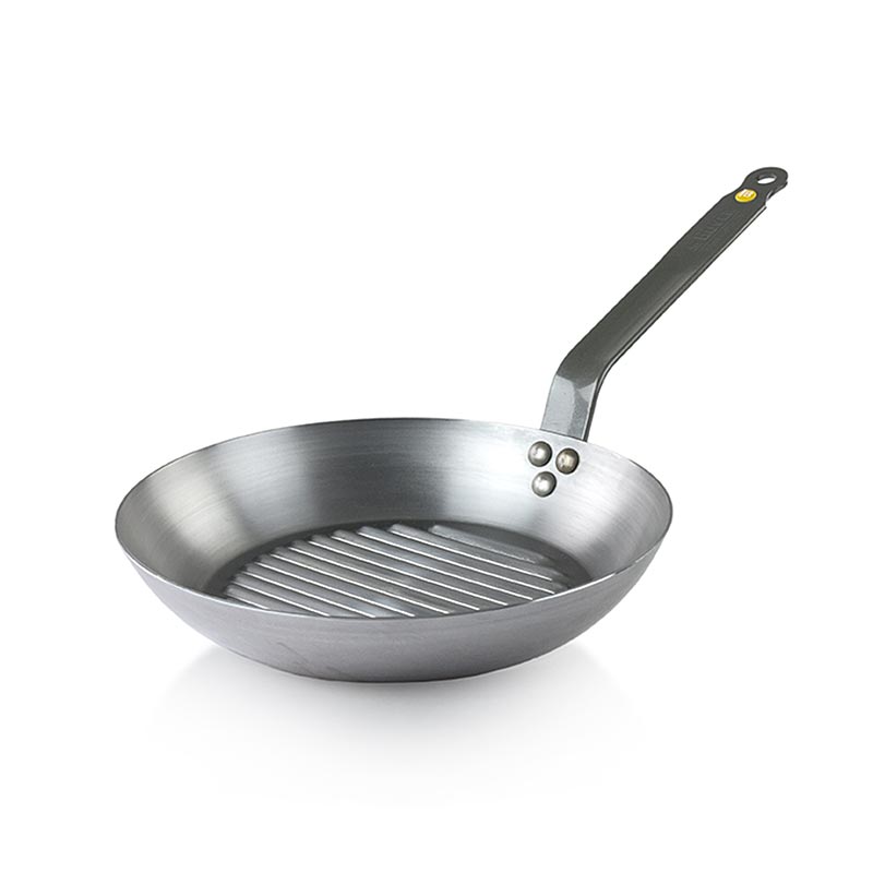 deBUYER "Mineral B Element" jernpande med grillbund, ø 26 cm, 4 cm høj, 1 stk.
