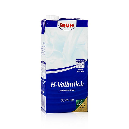 H-mælk, sødmælk 3,5 %, 1 l