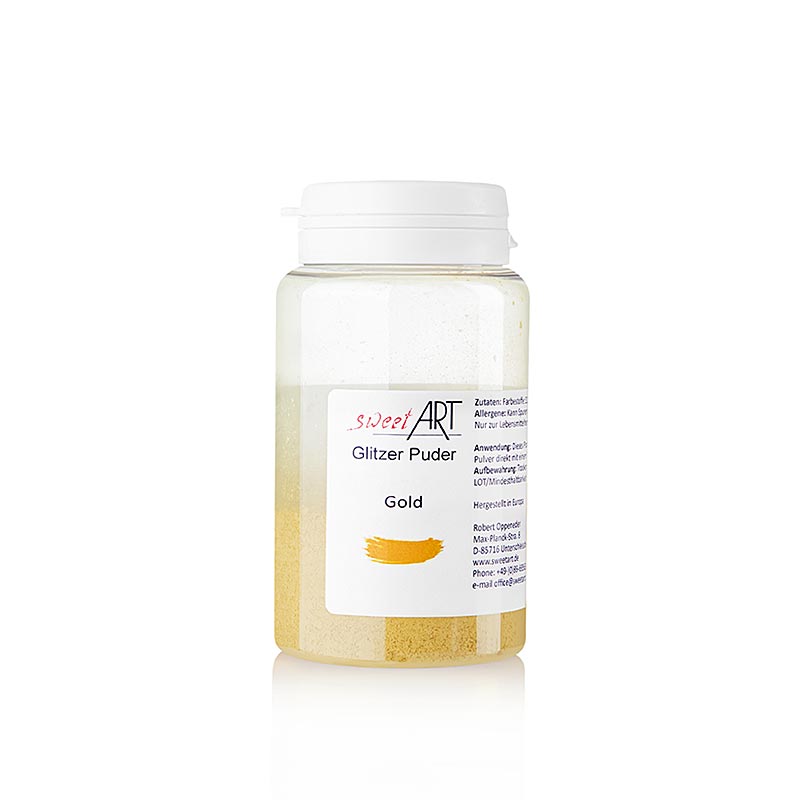 Glitterpulver, skinnende guld, Sweet Art, 25 g