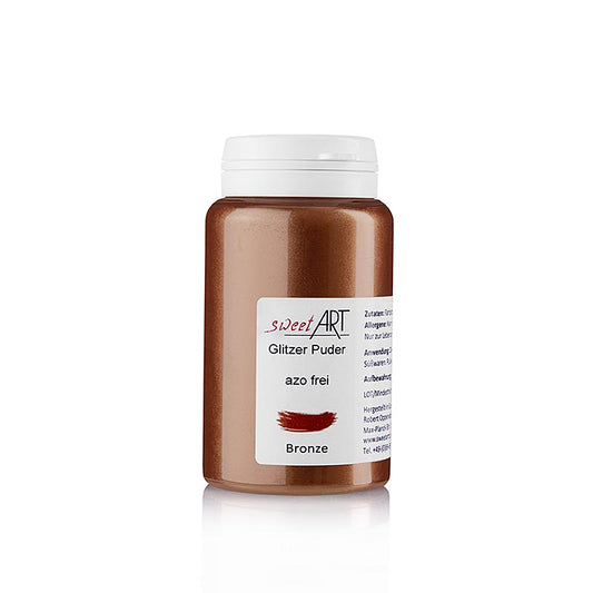 Glitterpulver, skinnende bronze, Sweet Art, 25 g