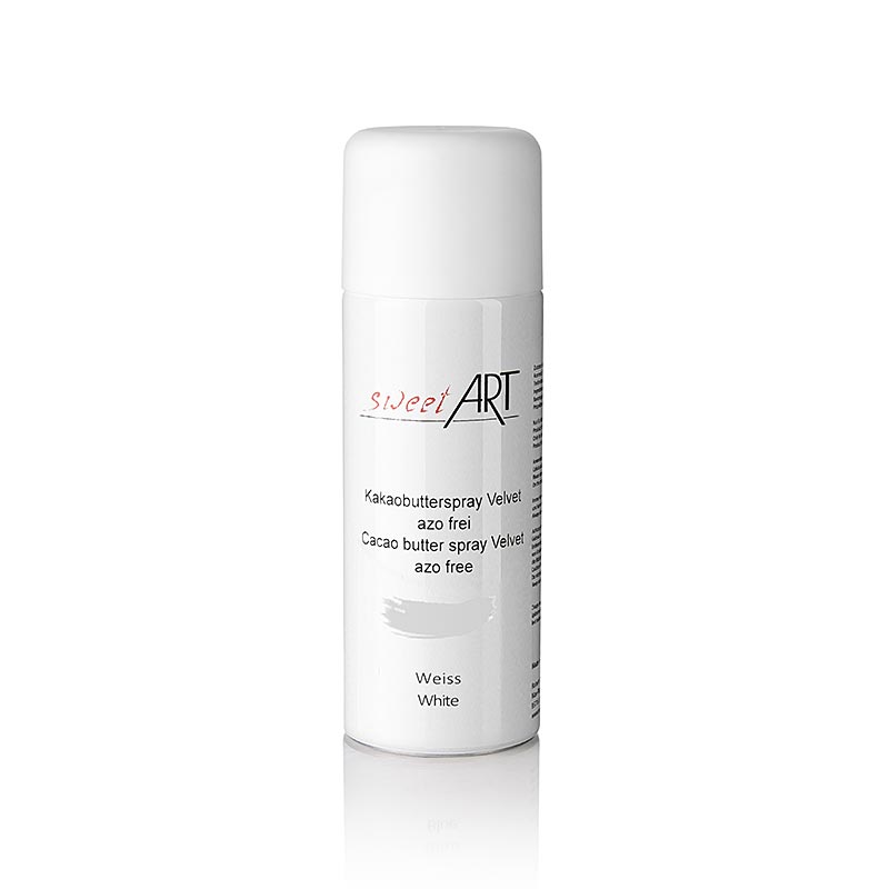 Kakaosmørspray, fløjlseffekt, hvid, Sweet Art, 400 ml