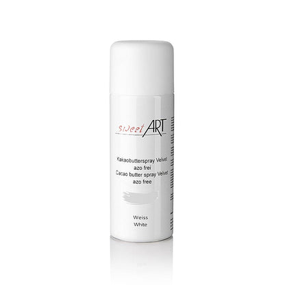 Kakaosmørspray, fløjlseffekt, hvid, Sweet Art, 400 ml