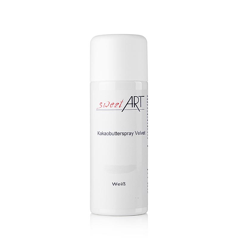 Kakaosmørspray, fløjlseffekt, hvid, Sweet Art, 400 ml