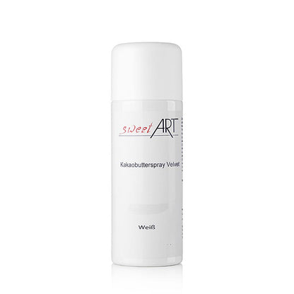 Kakaosmørspray, fløjlseffekt, hvid, Sweet Art, 400 ml