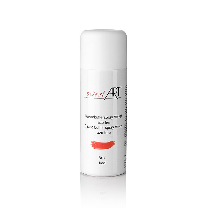 Kakaosmørspray, fløjlseffekt, rød, Sweet Art, 400 ml
