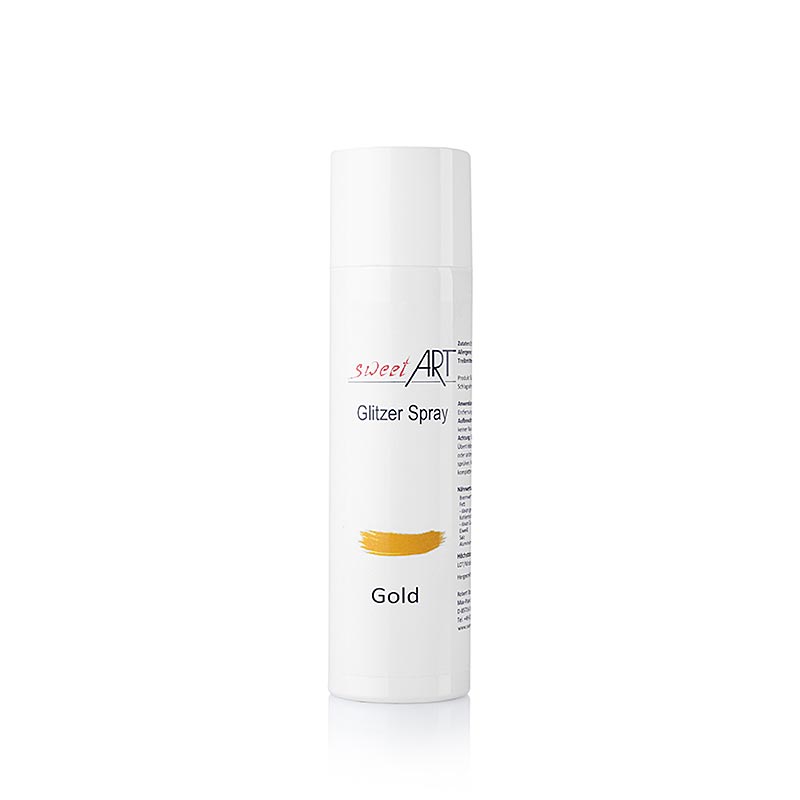 Glitterspray, skinnende guld, Sweet Art, 250 ml