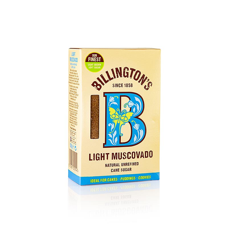 Muscovado-sukker, lyst, rå rørsukker, karamellnoter, Billington's, 500 g