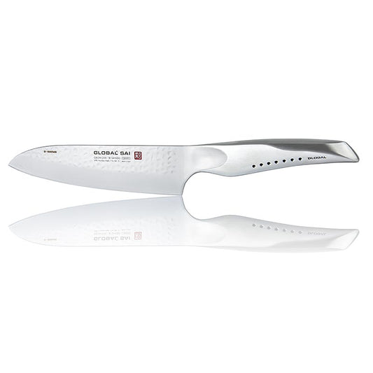 Global SAI-01 kokkekniv, hamret design, 19 cm, 1 stk