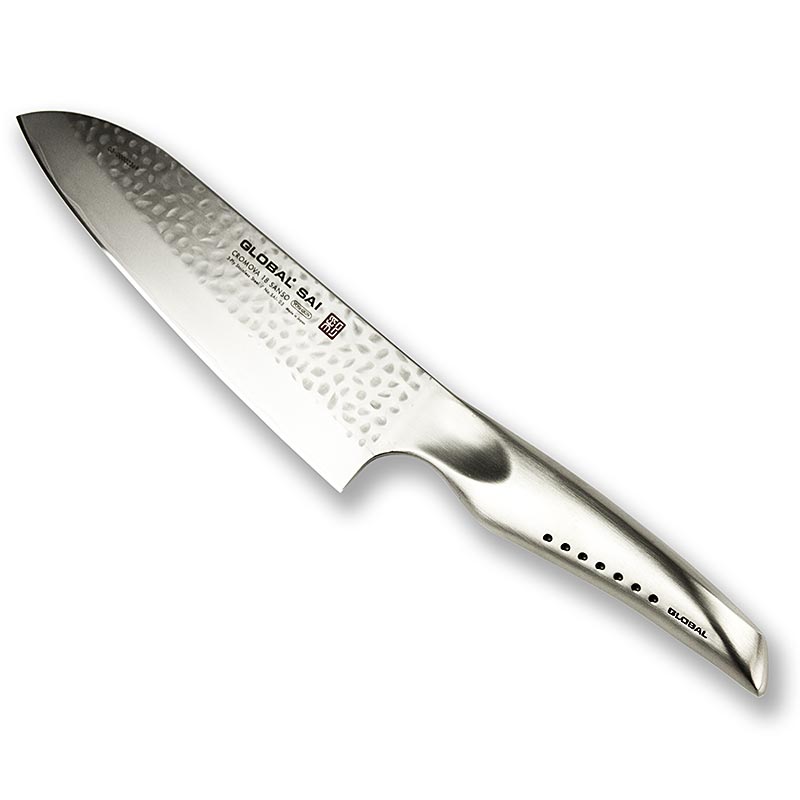 Global SAI-03 Santokukniv, hamret design, 19 cm, 1 stk