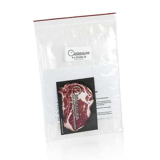 Membran-modningspose størrelse M, 250x550 mm, til Dry Aged Beef, 55GRAD, 5 stk