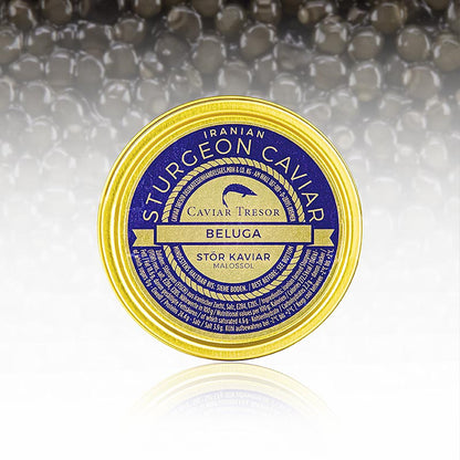 Beluga kaviar Malossol fra Hausen (huso huso), akvakultur Iran, 125 g