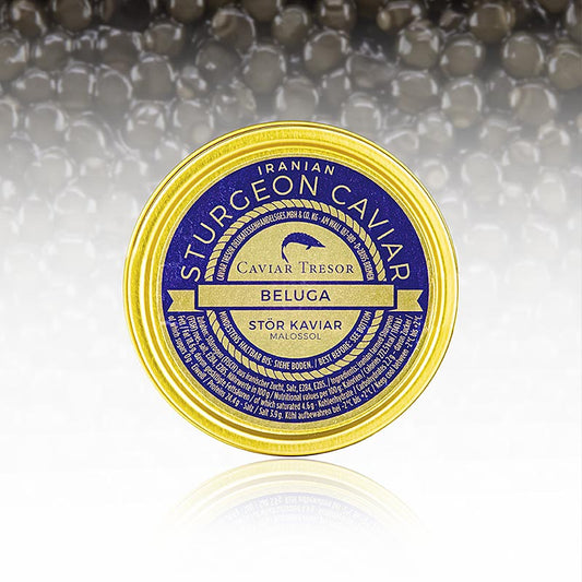 Beluga kaviar Malossol fra Hausen (huso huso), akvakultur Iran, 125 g