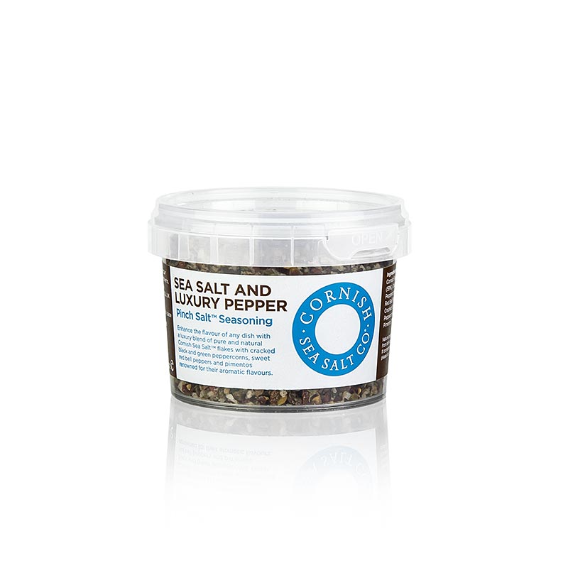 Cornish Sea Salt, havsaltflager med peber fra Cornwall/England, 60 g