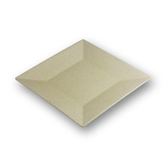Genanvendelig bambustallerken, cremefarvet, opvaskemaskinefast, 23x23 cm, 1 stk