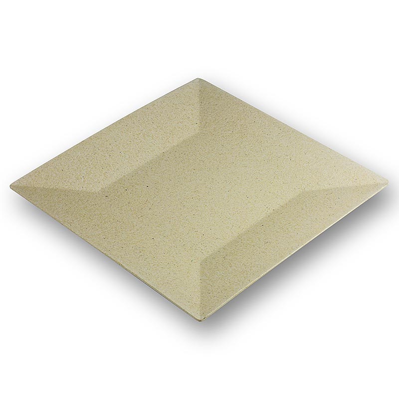 Genanvendelig bambusplade, cremefarvet, tåler opvaskemaskine, 28x28 cm, 1 stk