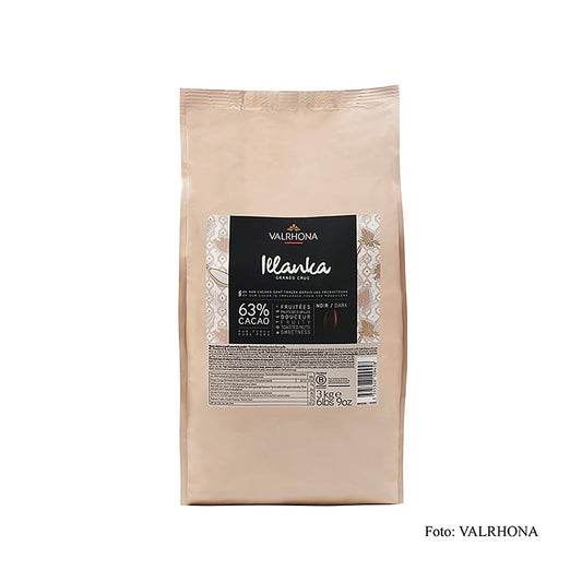 Valrhona Illanka, mørk couverture, callets, 63 % kakao, Peru, 3 kg