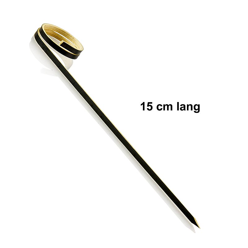 Bambusspyd med løkke (ringende), sort, 15 cm, 100 stk.