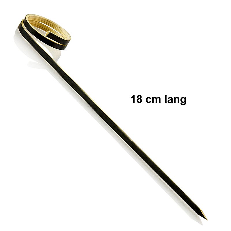 Bambuspinde, med løkke (ringende), sort, 18 cm, 100 stk