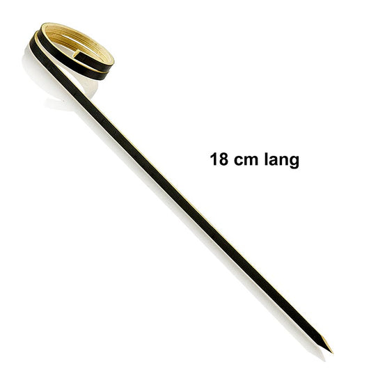 Bambuspinde, med løkke (ringende), sort, 18 cm, 100 stk