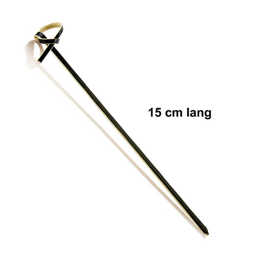 Bambuspinde, med knude i enden, sort, 15 cm, 250 stk