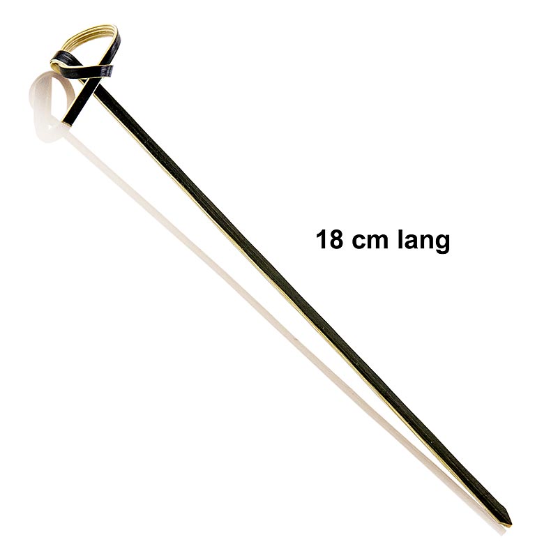 Bambuspinde, med knude i enden, sort, 18 cm, 250 stk
