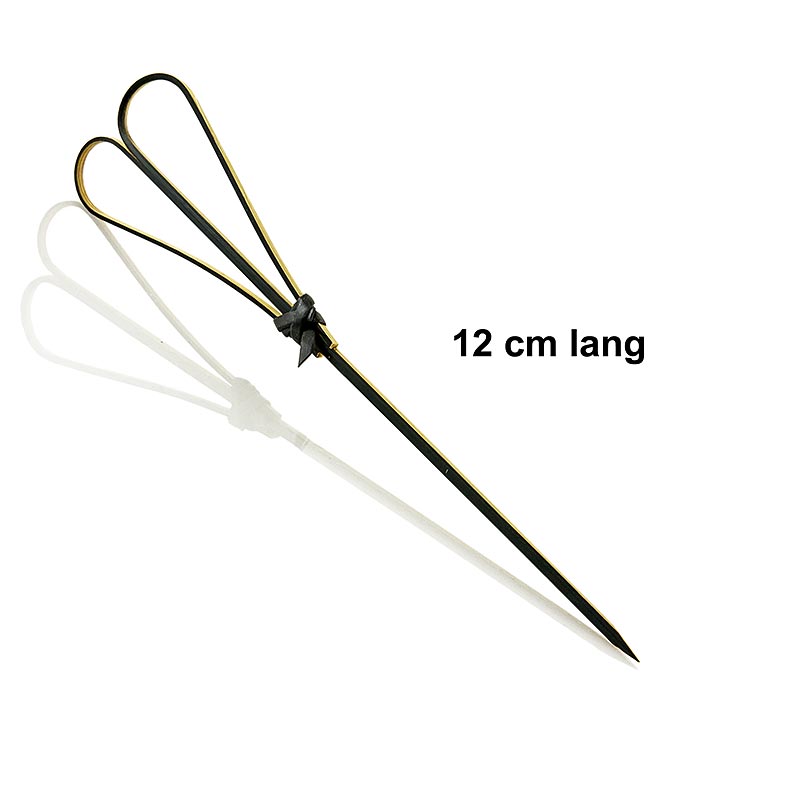 Bambusspyd, med hjerte, sort, 12 cm, 100 stk
